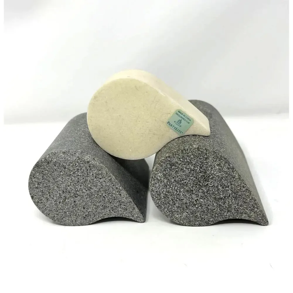 ONLY 3 PartyLite Stone Puzzle Stepped Tealight Candle Holders P7982 Set of 3 - Picture 4 of 5